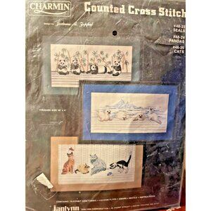 Cross Stitch Kit Janlynn Charmin Counted 48-23 Seals Only 16"X8" Vintage Sealed